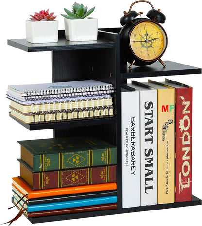 Mass Desktop Bookshelf Freestanding Wooden Countertop Bookcase Accessories Organizer Display Rack Dorm Desk Storage Shelf