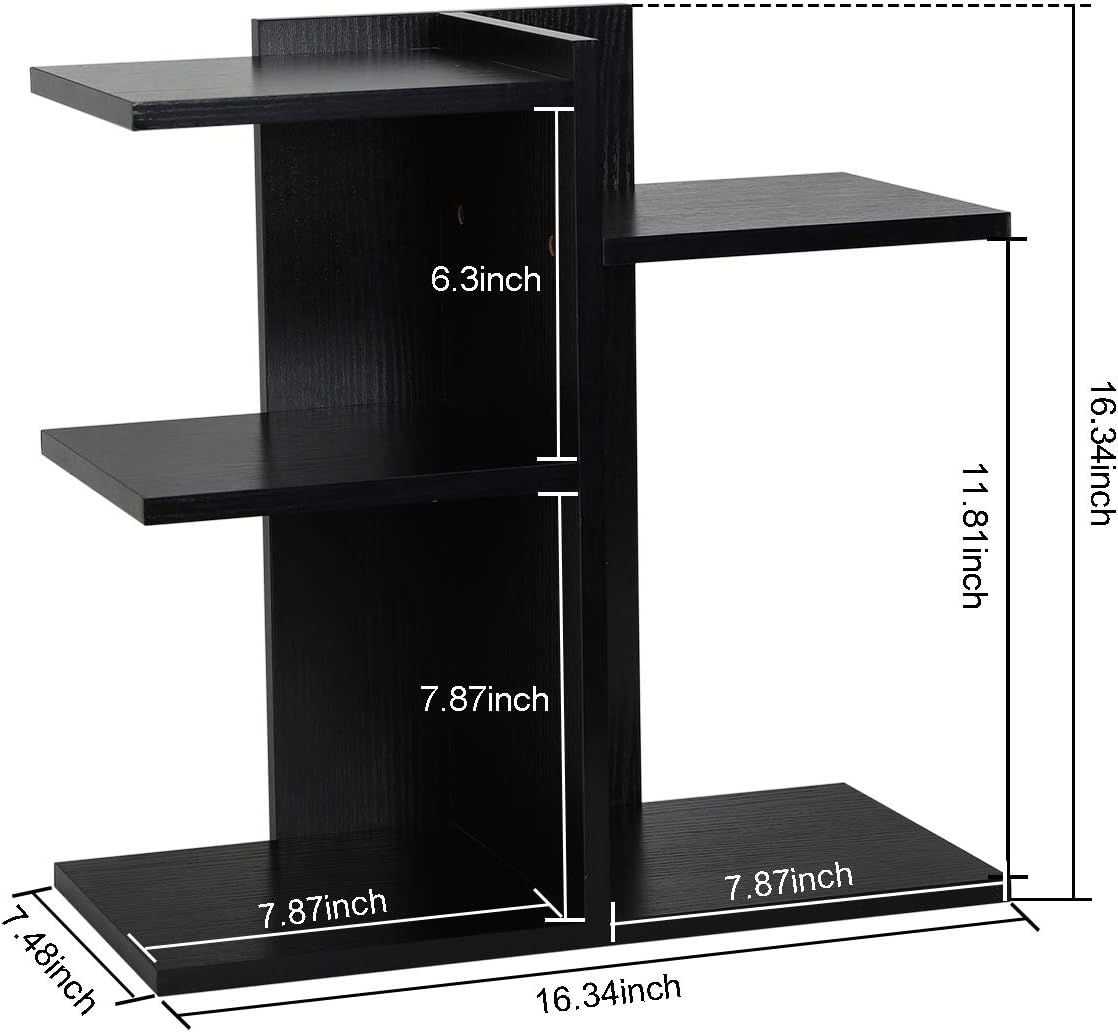Mass Desktop Bookshelf Freestanding Wooden Countertop Bookcase Accessories Organizer Display Rack Dorm Desk Storage Shelf