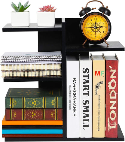 Mass Desktop Bookshelf Freestanding Wooden Countertop Bookcase Accessories Organizer Display Rack Dorm Desk Storage Shelf