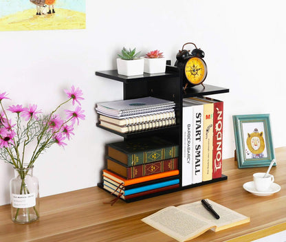 Mass Desktop Bookshelf Freestanding Wooden Countertop Bookcase Accessories Organizer Display Rack Dorm Desk Storage Shelf