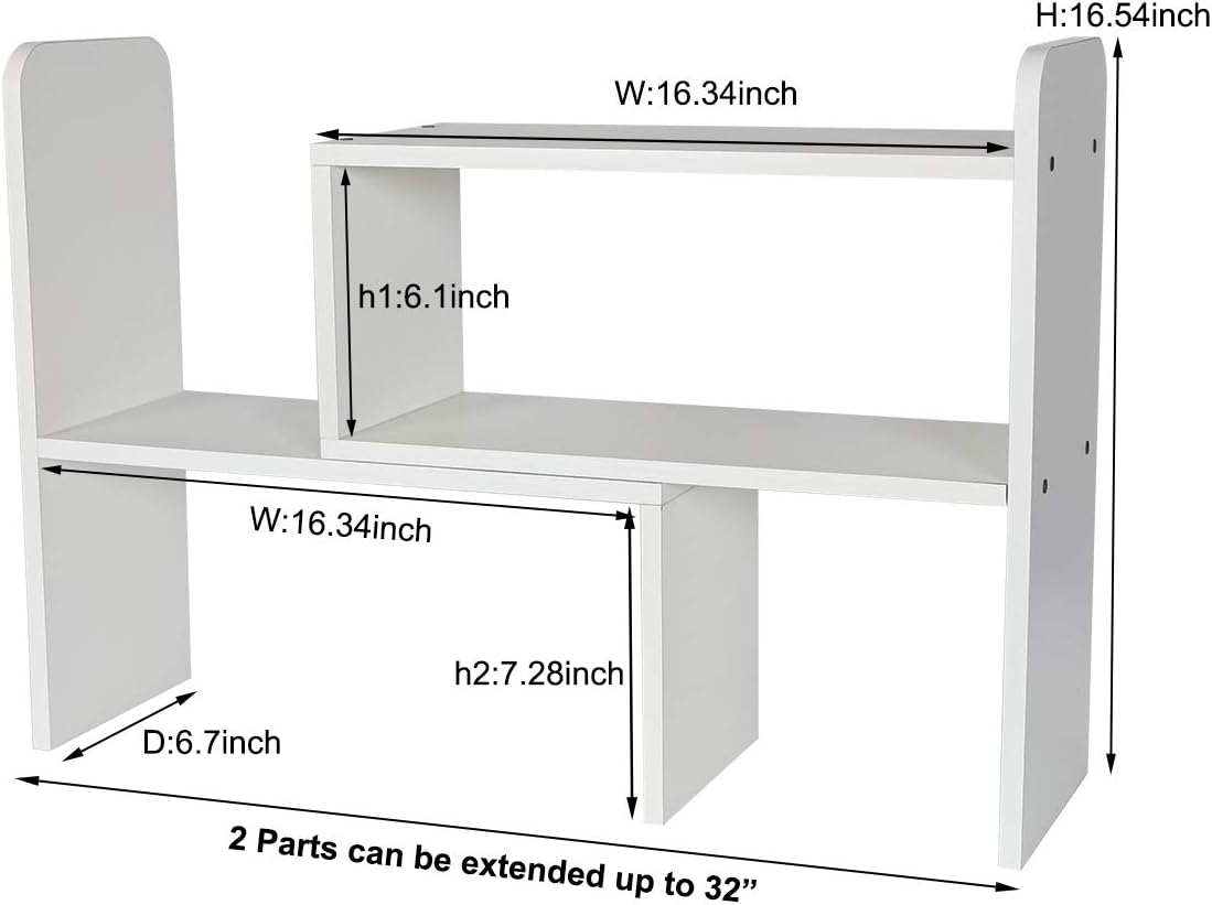 Mass Desktop Bookshelf Freestanding Wooden Countertop Bookcase Accessories Organizer Display Rack Dorm Desk Storage Shelf