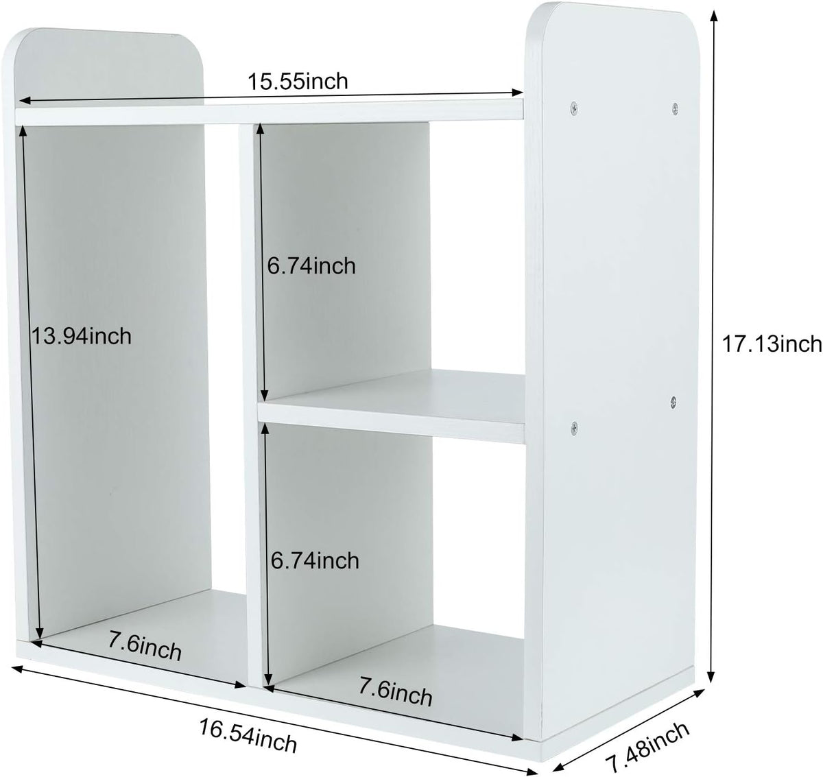 Mass Desktop Bookshelf Freestanding Wooden Countertop Bookcase Accessories Organizer Display Rack Dorm Desk Storage Shelf