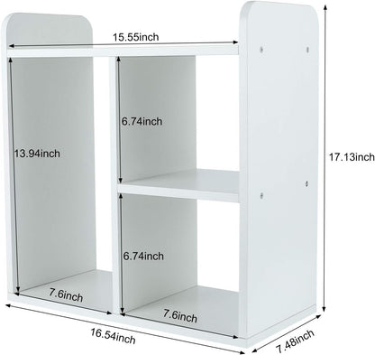 Mass Desktop Bookshelf Freestanding Wooden Countertop Bookcase Accessories Organizer Display Rack Dorm Desk Storage Shelf