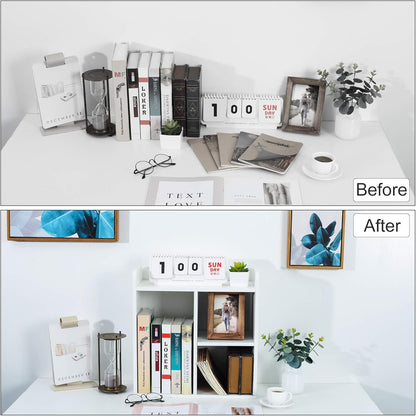 Mass Desktop Bookshelf Freestanding Wooden Countertop Bookcase Accessories Organizer Display Rack Dorm Desk Storage Shelf