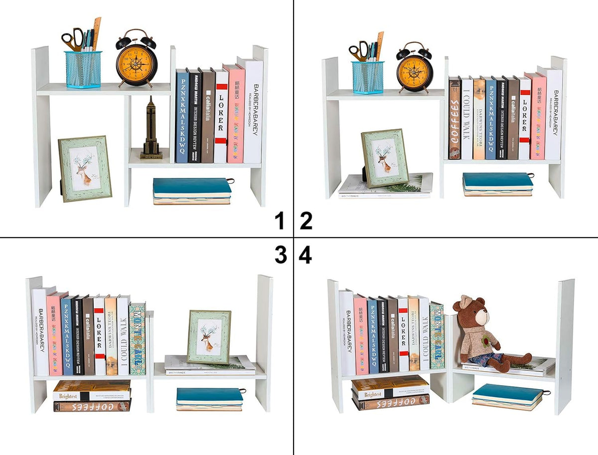Mass Desktop Bookshelf Freestanding Wooden Countertop Bookcase Accessories Organizer Display Rack Dorm Desk Storage Shelf