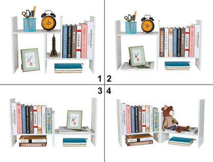 Mass Desktop Bookshelf Freestanding Wooden Countertop Bookcase Accessories Organizer Display Rack Dorm Desk Storage Shelf