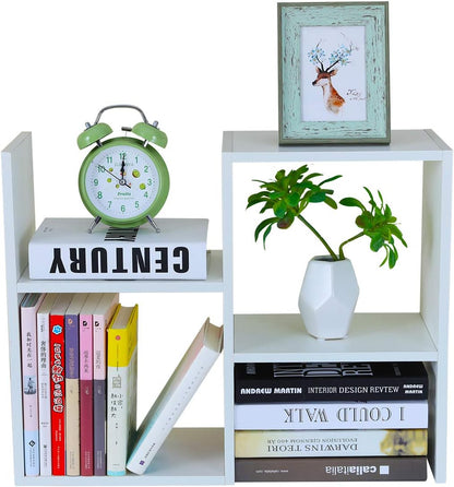 Mass Desktop Bookshelf Freestanding Wooden Countertop Bookcase Accessories Organizer Display Rack Dorm Desk Storage Shelf