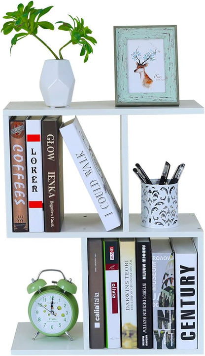 Mass Desktop Bookshelf Freestanding Wooden Countertop Bookcase Accessories Organizer Display Rack Dorm Desk Storage Shelf