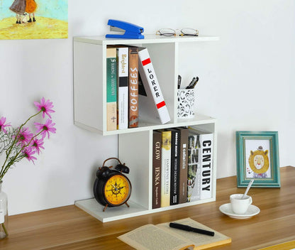 Mass Desktop Bookshelf Freestanding Wooden Countertop Bookcase Accessories Organizer Display Rack Dorm Desk Storage Shelf