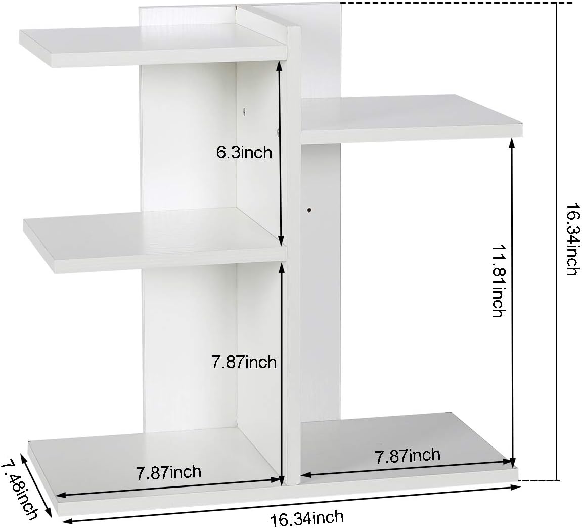 Mass Desktop Bookshelf Freestanding Wooden Countertop Bookcase Accessories Organizer Display Rack Dorm Desk Storage Shelf