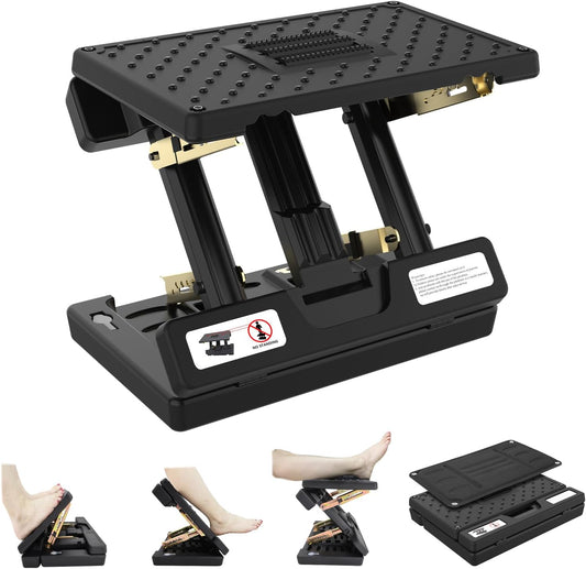 Foot Rest for Under Desk at Work, 4-Adjustable, Detachable Pad, Ergonomic