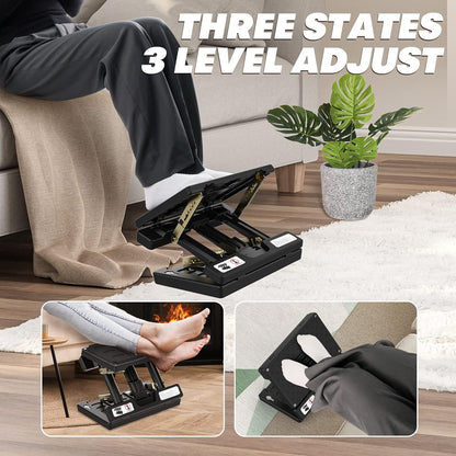 Foot Rest for Under Desk at Work, 4-Adjustable, Detachable Pad, Ergonomic