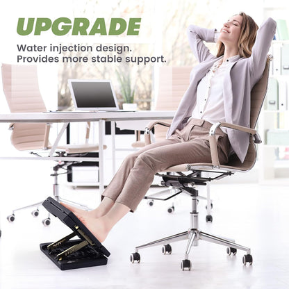 Foot Rest for Under Desk at Work, 4-Adjustable, Detachable Pad, Ergonomic
