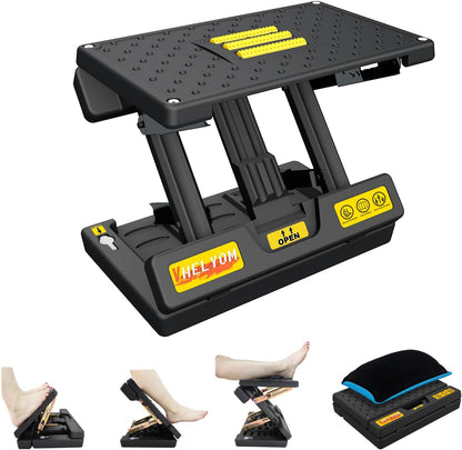 Foot Rest for Under Desk at Work, 4-Adjustable, Detachable Pad, Ergonomic
