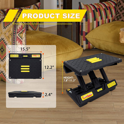 Foot Rest for Under Desk at Work, 4-Adjustable, Detachable Pad, Ergonomic