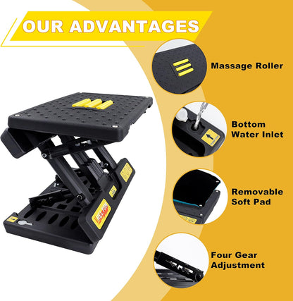 Foot Rest for Under Desk at Work, 4-Adjustable, Detachable Pad, Ergonomic
