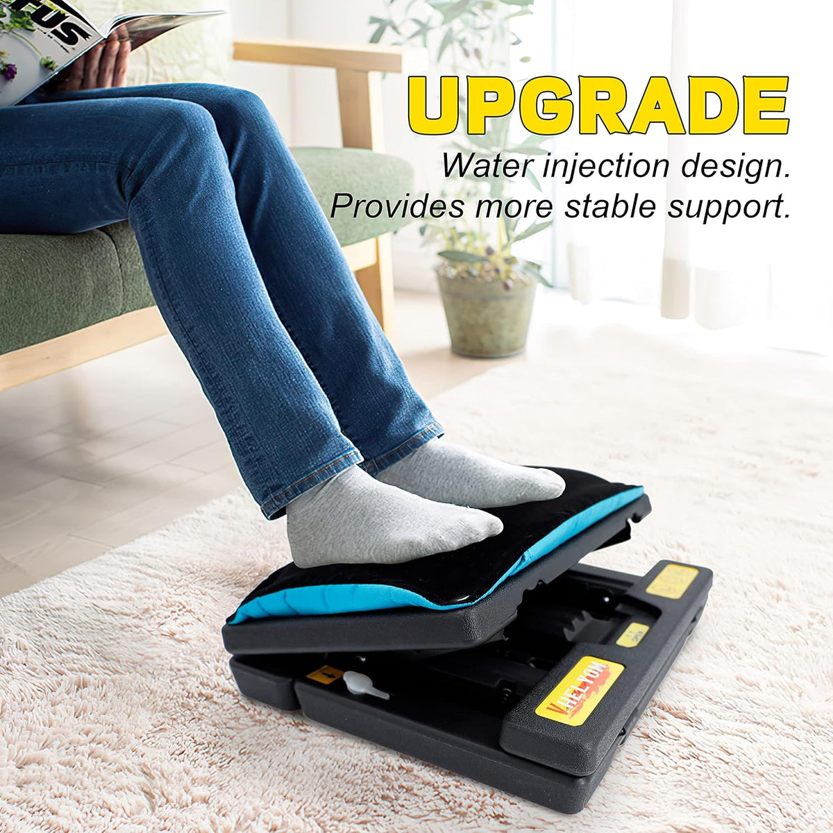 Foot Rest for Under Desk at Work, 4-Adjustable, Detachable Pad, Ergonomic