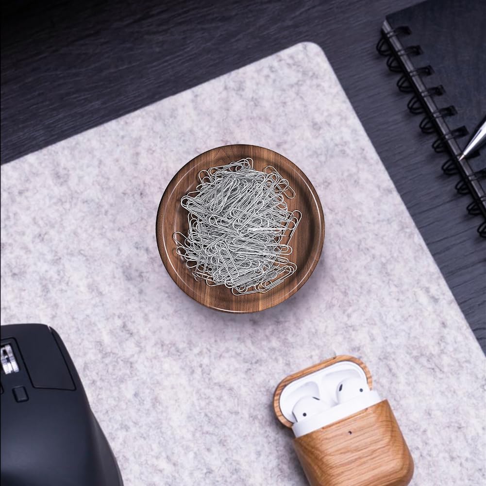 ® Magnetic Walnut Wood Paper Clip Holder,Durable Wooden Magnetic Paper Clip Dispenser Metal Pin Organizer Holder Box Large Capacity for School Office Home Paper Clip Holder for Desk