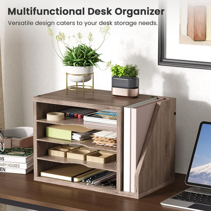 Mail Organizer Wall Mounted, 6-Slot Hanging File Organizer with Key Holder