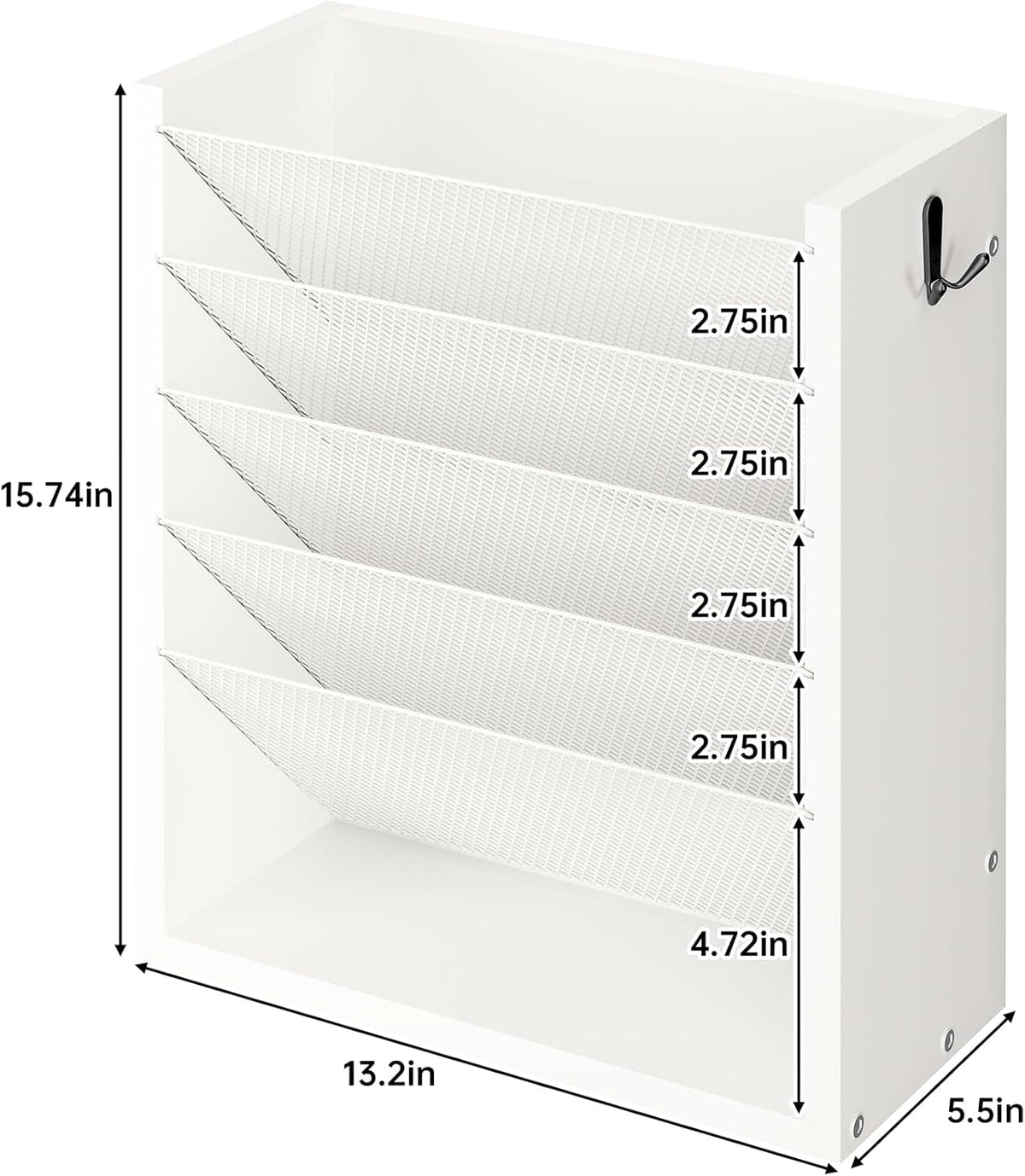 Mail Organizer Wall Mounted, 6-Slot Hanging File Organizer with Key Holder