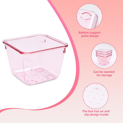 Clear Acrylic Drawer Organizers Set Storage for Makeup, Office Desk Small Vanity Trays for Drawer Bathroom Plastic Make up Organizers 25 Pcs