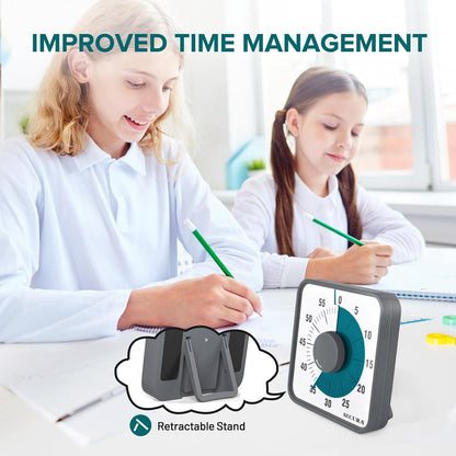 60-Minute Visual Countdown Timer, 7.5-Inch Oversize Classroom Visual Timer for Kids and Adults, Durable Mechanical Kitchen Timer Clock with Magnetic Backing (Blue)