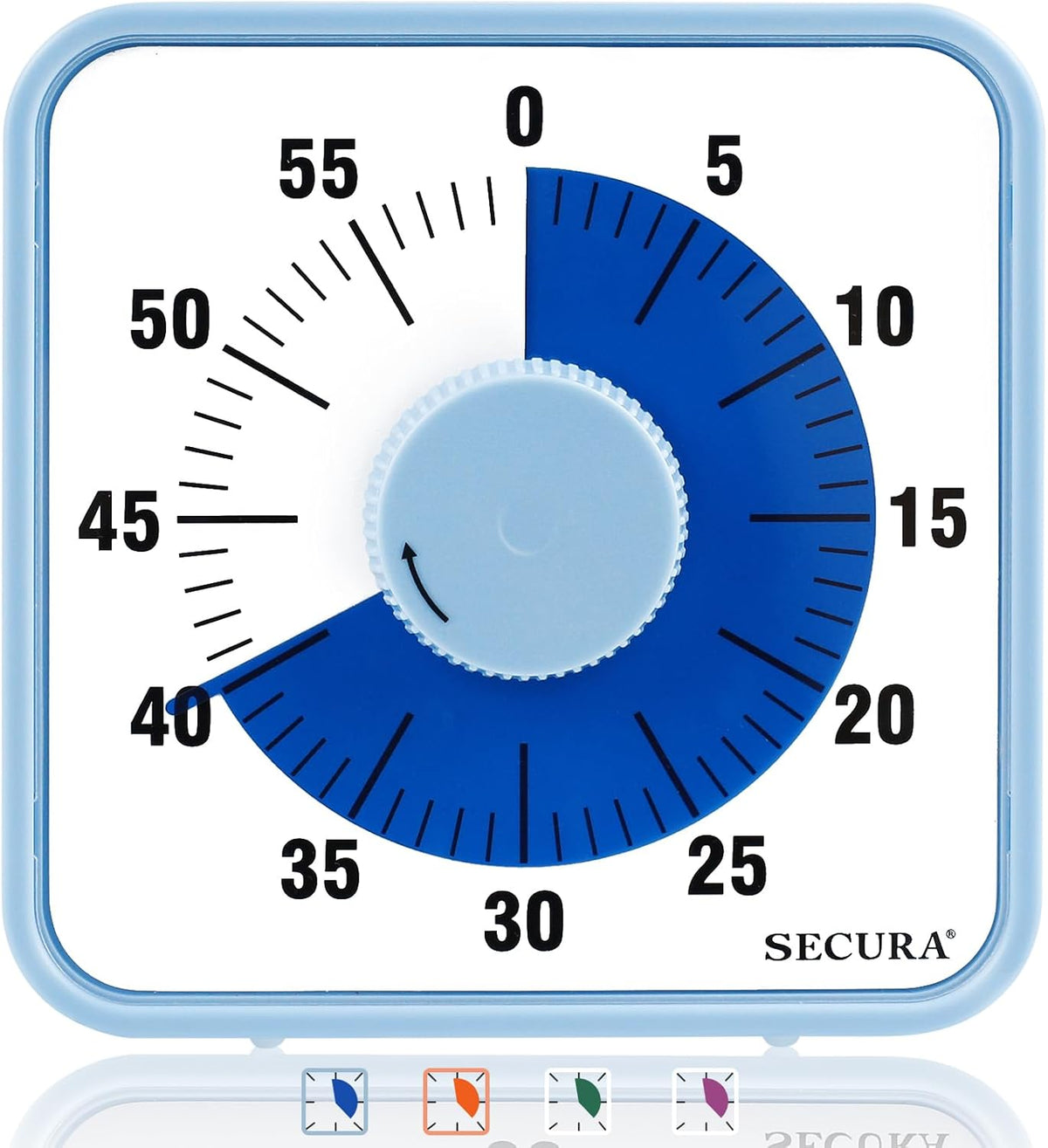 60-Minute Visual Countdown Timer, 7.5-Inch Oversize Classroom Visual Timer for Kids and Adults, Durable Mechanical Kitchen Timer Clock with Magnetic Backing (Blue)