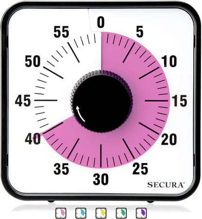 60-Minute Visual Countdown Timer, 7.5-Inch Oversize Classroom Visual Timer for Kids and Adults, Durable Mechanical Kitchen Timer Clock with Magnetic Backing (Blue)