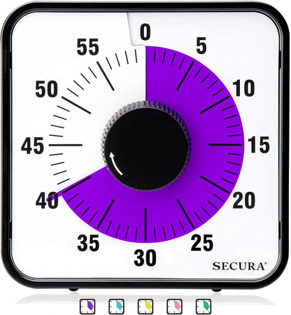 60-Minute Visual Countdown Timer, 7.5-Inch Oversize Classroom Visual Timer for Kids and Adults, Durable Mechanical Kitchen Timer Clock with Magnetic Backing (Blue)