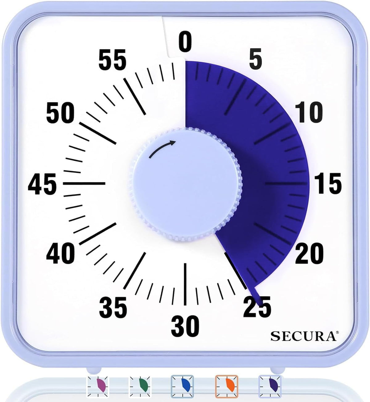 60-Minute Visual Countdown Timer, 7.5-Inch Oversize Classroom Visual Timer for Kids and Adults, Durable Mechanical Kitchen Timer Clock with Magnetic Backing (Blue)