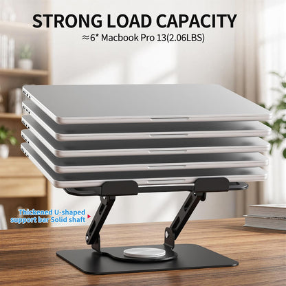 360 Rotating Laptop Stand, Adjustable Riser,10-17",White