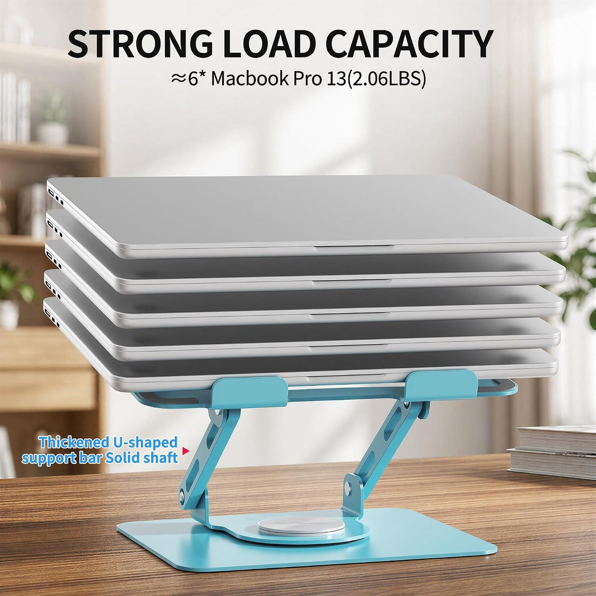 360 Rotating Laptop Stand, Adjustable Riser,10-17",White