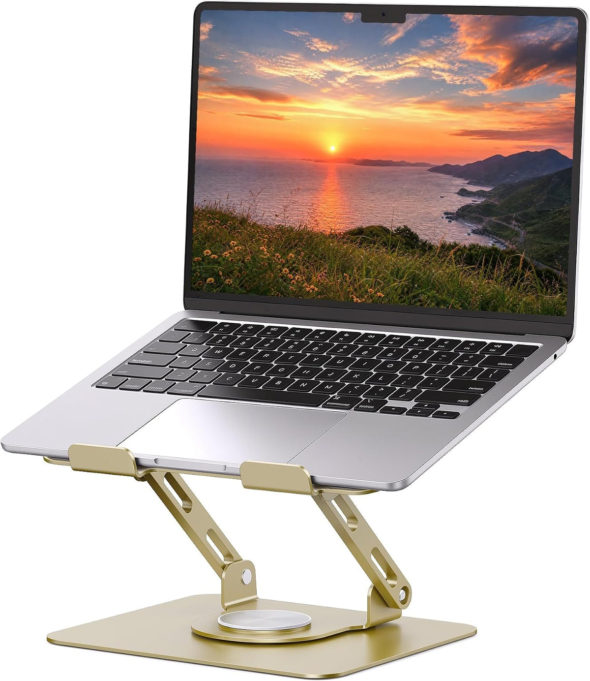 360 Rotating Laptop Stand, Adjustable Riser,10-17",White