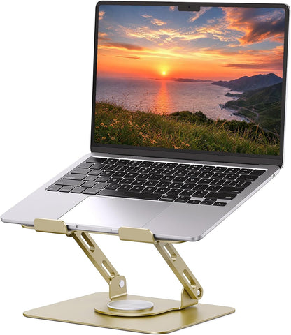 360 Rotating Laptop Stand, Adjustable Riser,10-17",White
