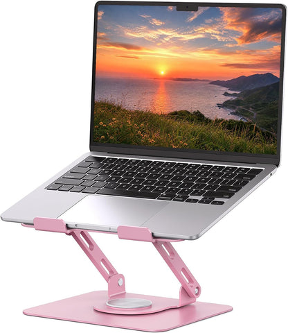 360 Rotating Laptop Stand, Adjustable Riser,10-17",White