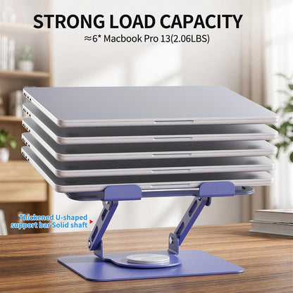 360 Rotating Laptop Stand, Adjustable Riser,10-17",White