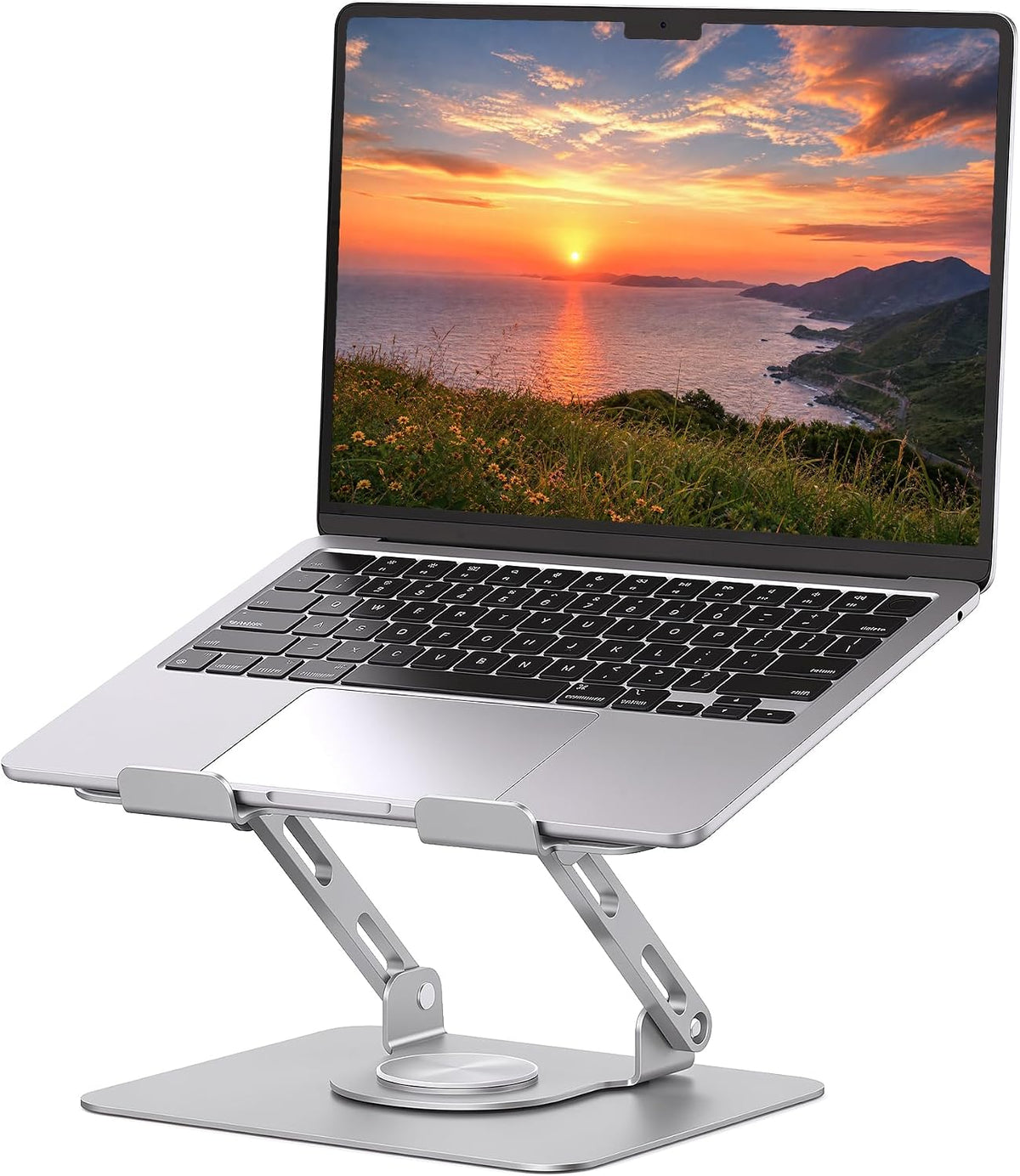 360 Rotating Laptop Stand, Adjustable Riser,10-17",White