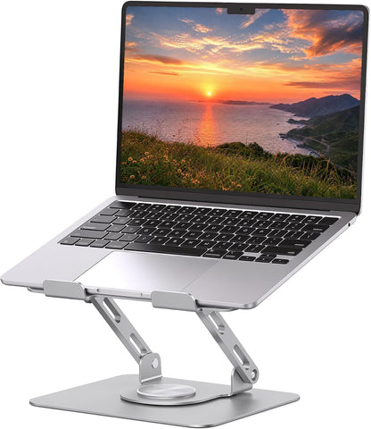 360 Rotating Laptop Stand, Adjustable Riser,10-17",White