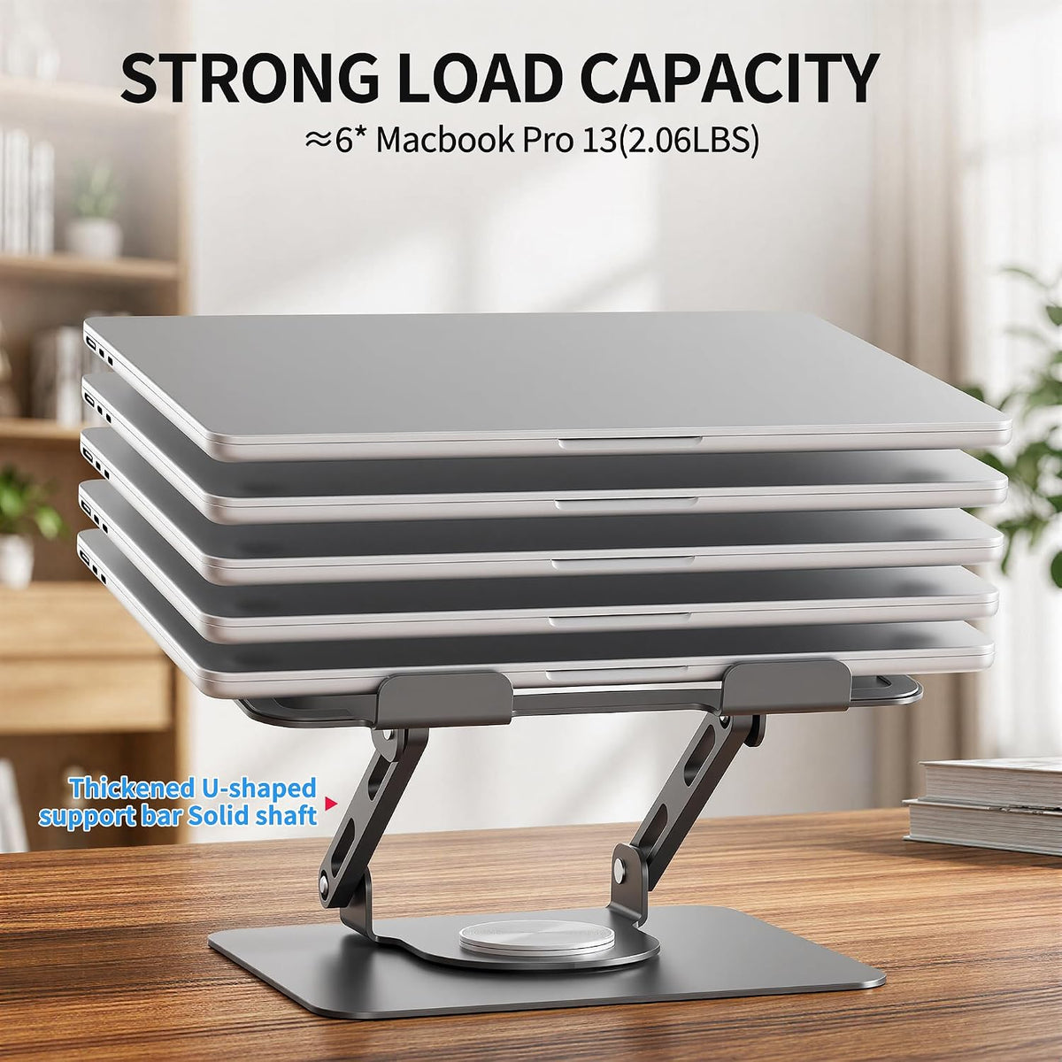 360 Rotating Laptop Stand, Adjustable Riser,10-17",White