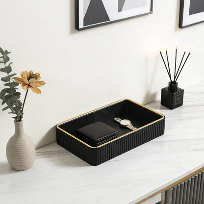 PU Leather Valet Tray,Desk Organizer Tray Nightstand Organizer Trinket Dish Storage Key Bowl Decorative Trays for Phone Wallet Jewelry Watch,Bathroom Bedroom Perfume Vanity Trays,Beige