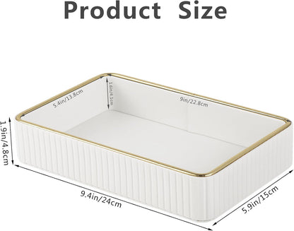 PU Leather Valet Tray,Desk Organizer Tray Nightstand Organizer Trinket Dish Storage Key Bowl Decorative Trays for Phone Wallet Jewelry Watch,Bathroom Bedroom Perfume Vanity Trays,Beige