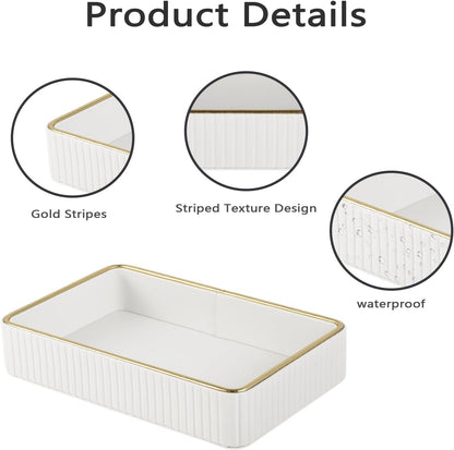 PU Leather Valet Tray,Desk Organizer Tray Nightstand Organizer Trinket Dish Storage Key Bowl Decorative Trays for Phone Wallet Jewelry Watch,Bathroom Bedroom Perfume Vanity Trays,Beige