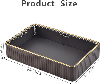 PU Leather Valet Tray,Desk Organizer Tray Nightstand Organizer Trinket Dish Storage Key Bowl Decorative Trays for Phone Wallet Jewelry Watch,Bathroom Bedroom Perfume Vanity Trays,Beige