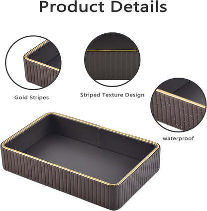 PU Leather Valet Tray,Desk Organizer Tray Nightstand Organizer Trinket Dish Storage Key Bowl Decorative Trays for Phone Wallet Jewelry Watch,Bathroom Bedroom Perfume Vanity Trays,Beige