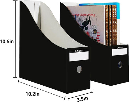White Cardboard Magazine Holder for Desk or Shelves