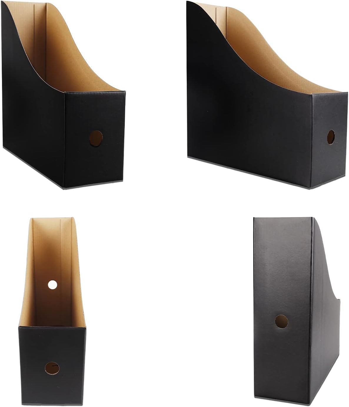 White Cardboard Magazine Holder for Desk or Shelves
