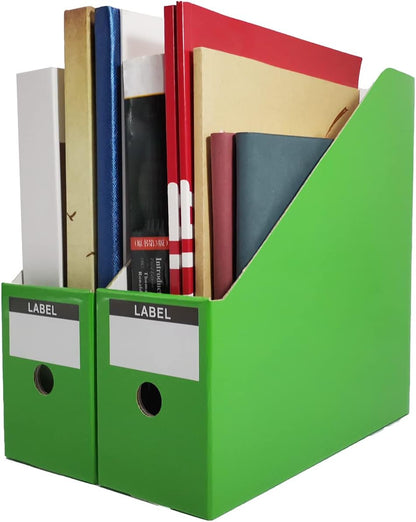 White Cardboard Magazine Holder for Desk or Shelves