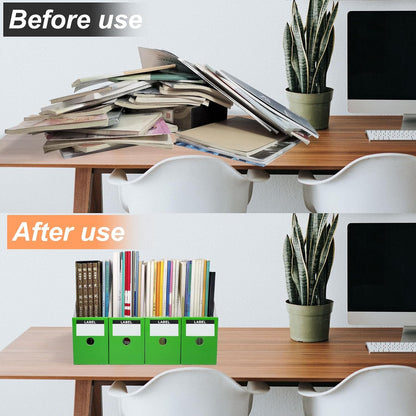 White Cardboard Magazine Holder for Desk or Shelves