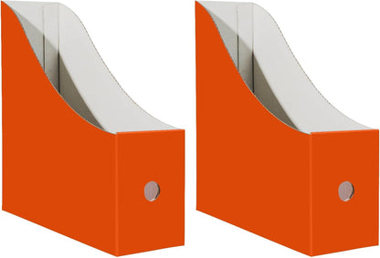 White Cardboard Magazine Holder for Desk or Shelves