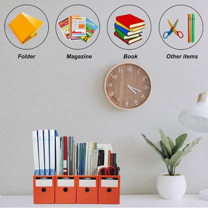 White Cardboard Magazine Holder for Desk or Shelves